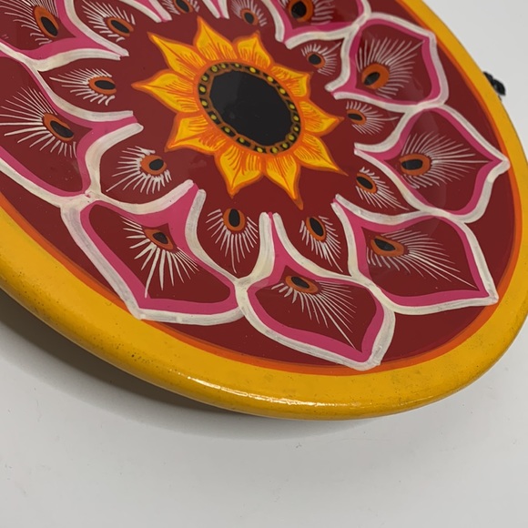 Ceramic Painted Plate | Sunflower Style Middle | Boho Art | Kitchen Wall Hang - Picture 2 of 6